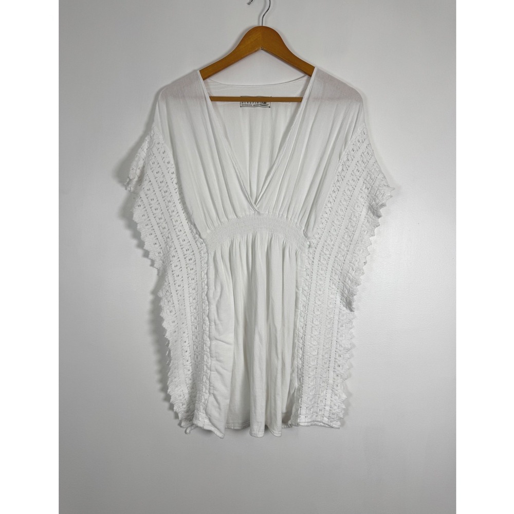 Boho Chic Seaspice Women Medium Coverup Peruvian Cotton Crochet Lace NW1073